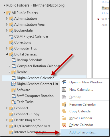 Outlook - Adding additional calendars – Digital Services Helpdesk